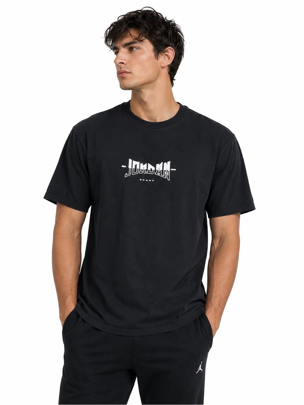 Men’s Jordan Sport Dri-FIT Graphic T-Shirt Black Short Sleeve Athletic Size M